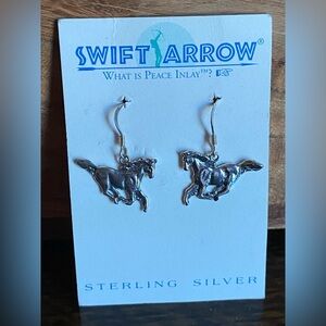 Sterling silver horse earrings